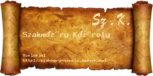 Szakmáry Károly névjegykártya