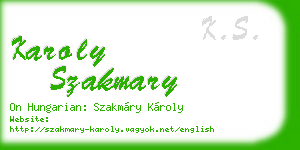 karoly szakmary business card